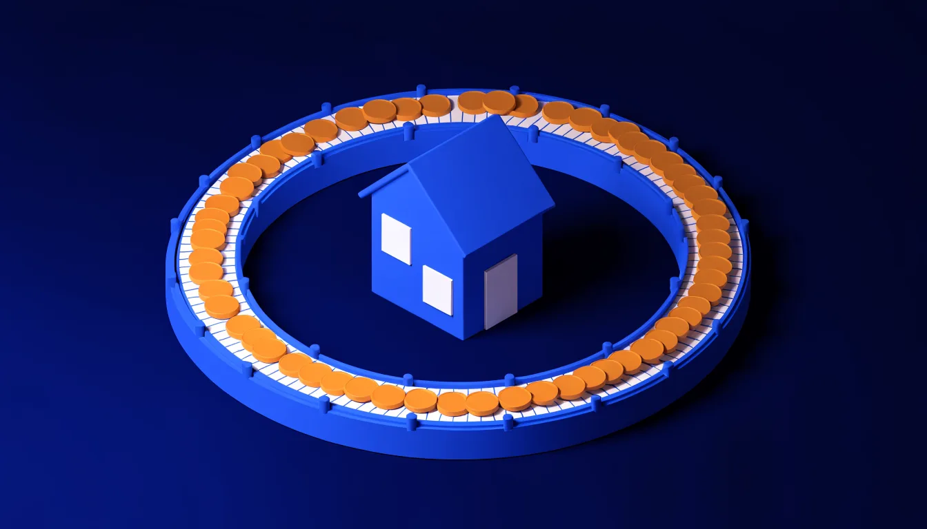 A small house at the centre of a ring of gold